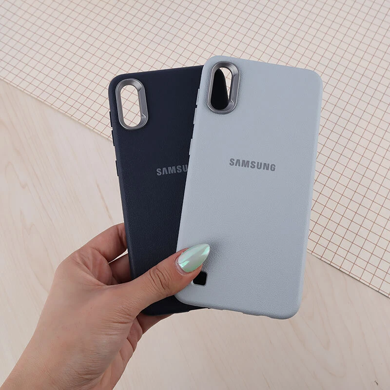 قاب چرمی ژله ای Leather سامسونگ Galaxy A10 لوگودار
