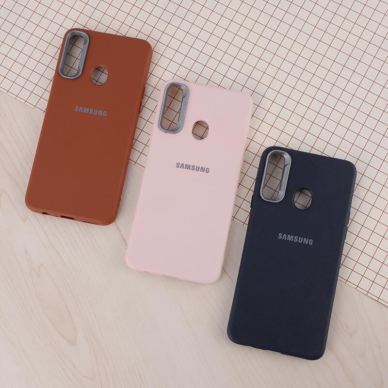 قاب چرمی ژله ای Leather سامسونگ Galaxy A20s لوگودار