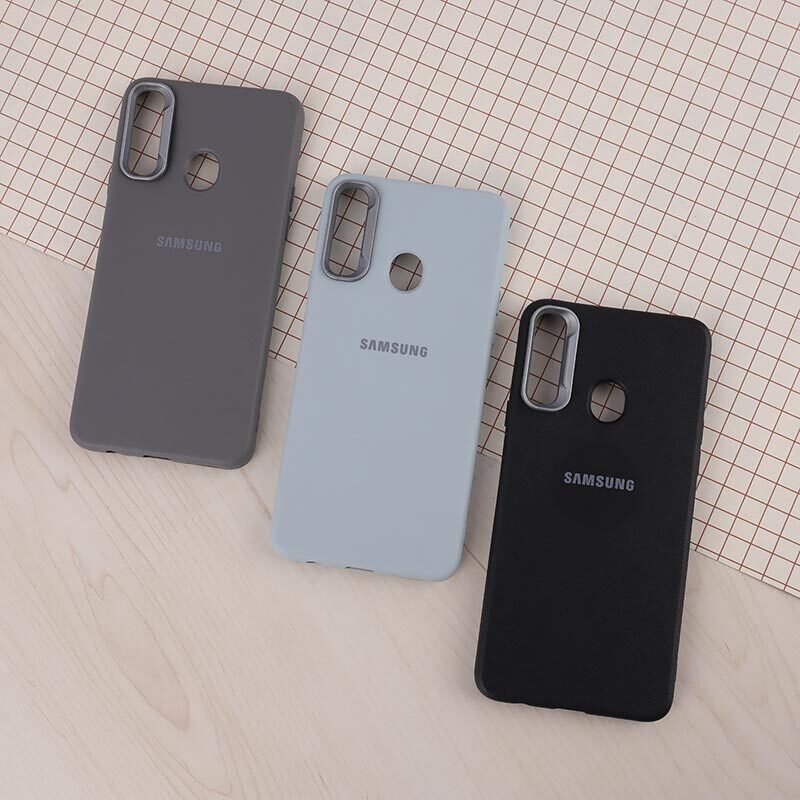 قاب چرمی ژله ای Leather سامسونگ Galaxy A20s لوگودار