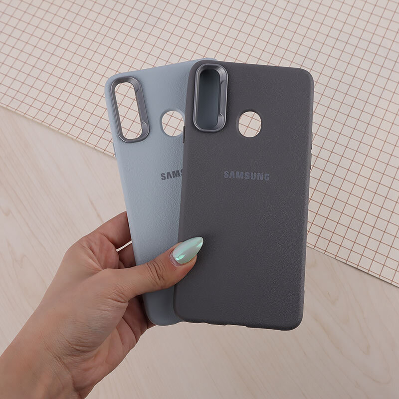 قاب چرمی ژله ای Leather سامسونگ Galaxy A20s لوگودار
