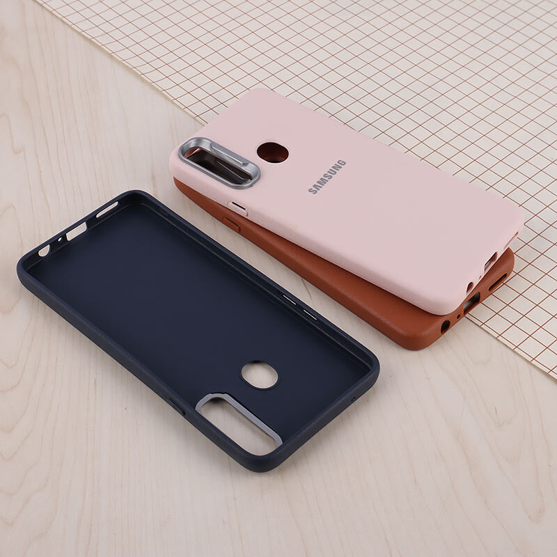 قاب چرمی ژله ای Leather سامسونگ Galaxy A20s لوگودار