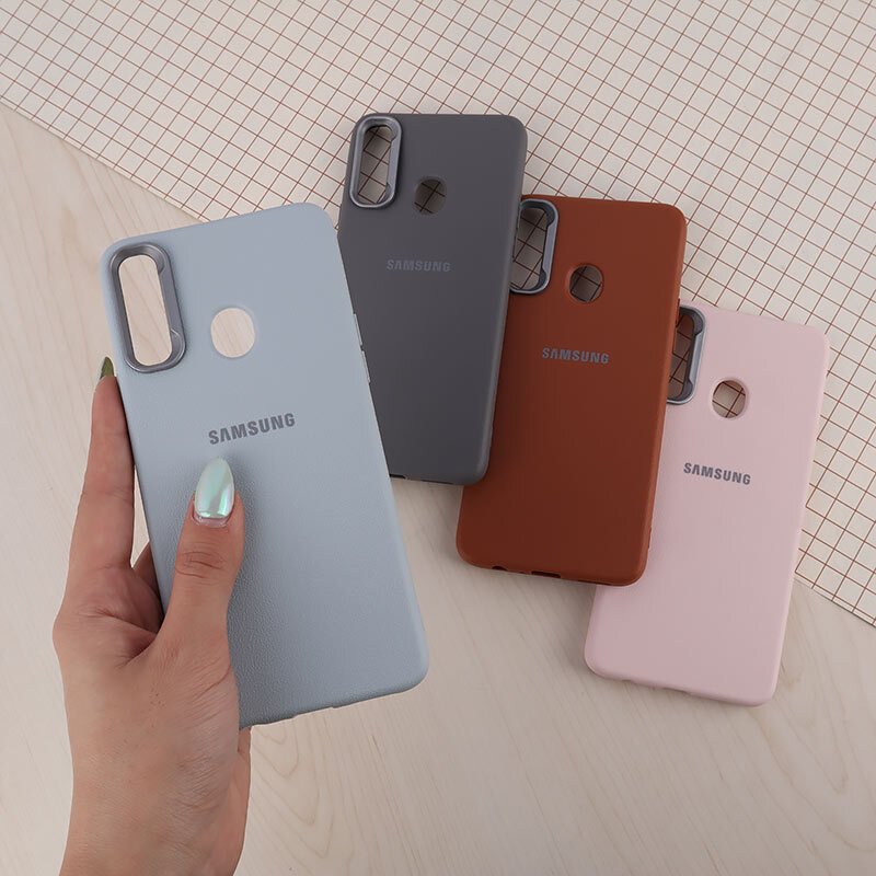 قاب چرمی ژله ای Leather سامسونگ Galaxy A20s لوگودار