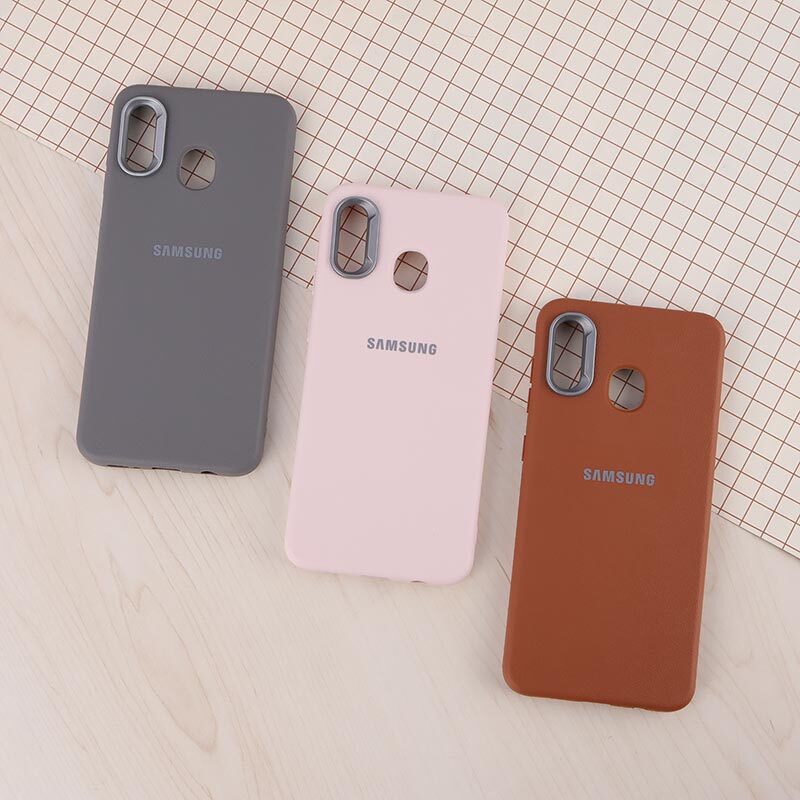 قاب چرمی ژله ای Leather سامسونگ Galaxy A20 / A30 لوگودار