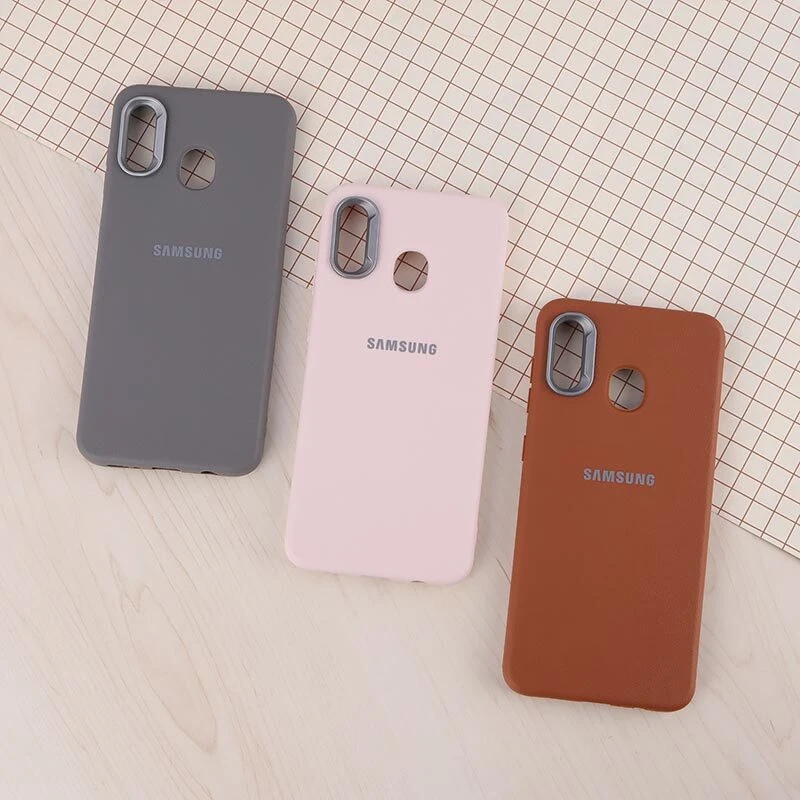 قاب چرمی ژله ای Leather سامسونگ Galaxy A20 / A30 لوگودار