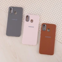 قاب چرمی ژله ای Leather سامسونگ Galaxy A20 / A30 لوگودار