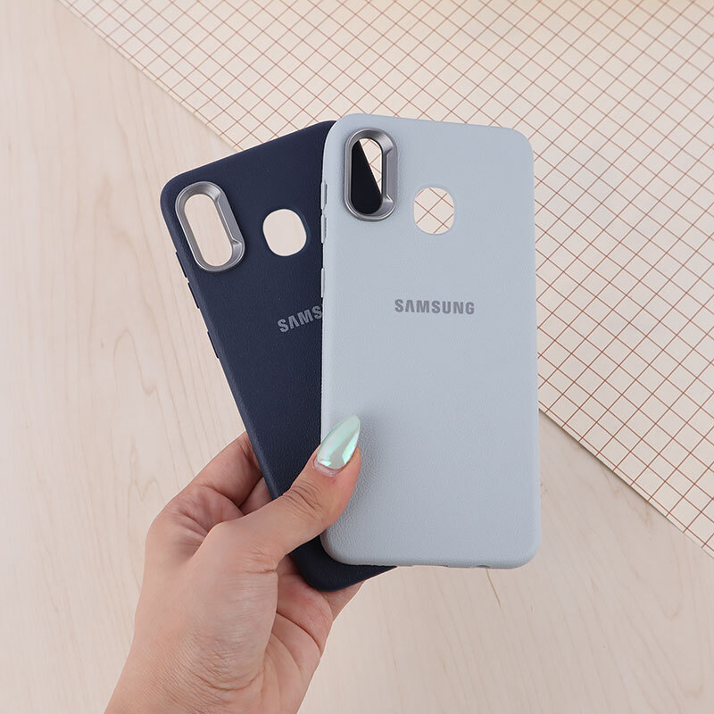 قاب چرمی ژله ای Leather سامسونگ Galaxy A20 / A30 لوگودار