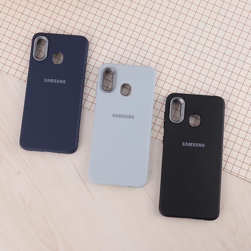 قاب چرمی ژله ای Leather سامسونگ Galaxy A20 / A30 لوگودار