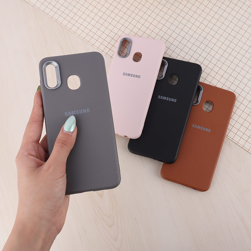 قاب چرمی ژله ای Leather سامسونگ Galaxy A20 / A30 لوگودار