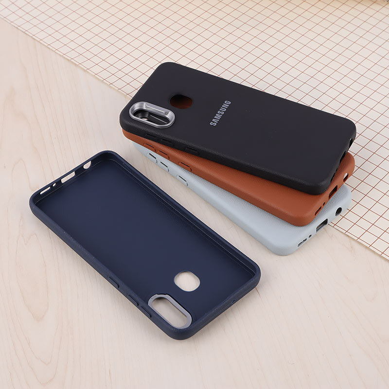 قاب چرمی ژله ای Leather سامسونگ Galaxy A20 / A30 لوگودار
