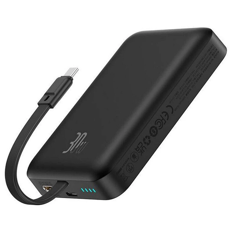 پاور بانک بی سیم فست شارژ باسئوس Magnetic P1002210b113 PD 30W ظرفیت 10000 میلی آمپر ساعت