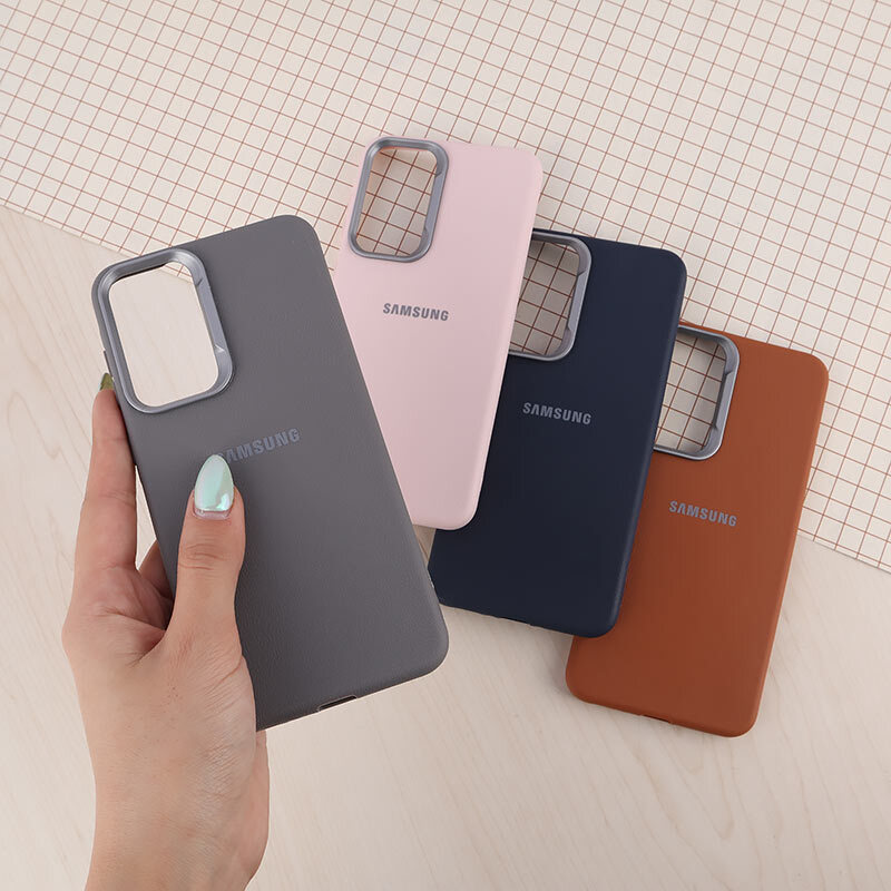 قاب چرمی ژله ای Leather سامسونگ Galaxy A56 لوگودار