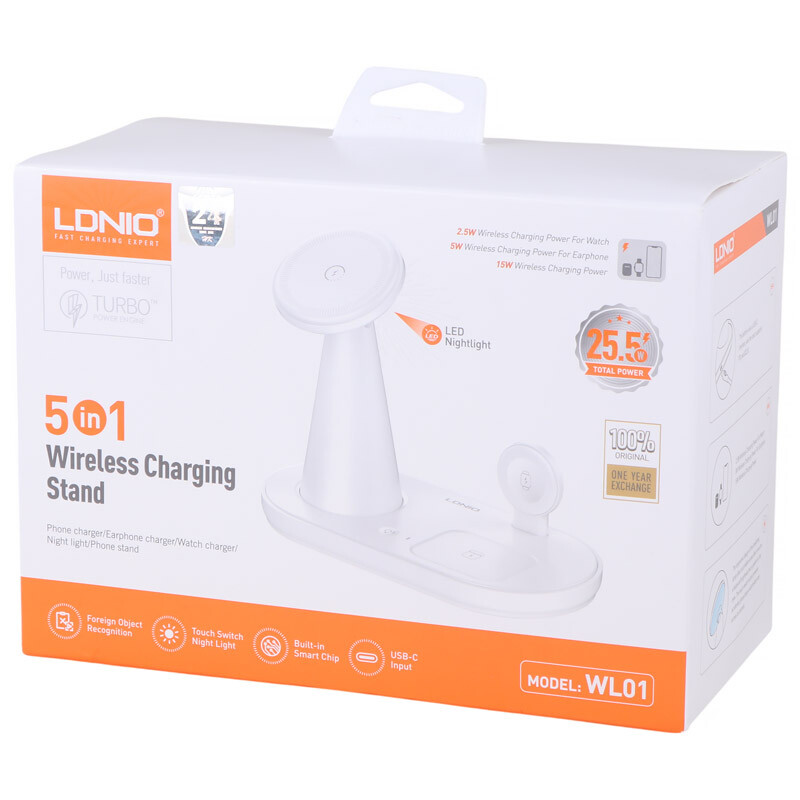 شارژر بی سیم فست شارژ و استند رومیزی Ldnio WL01 15W