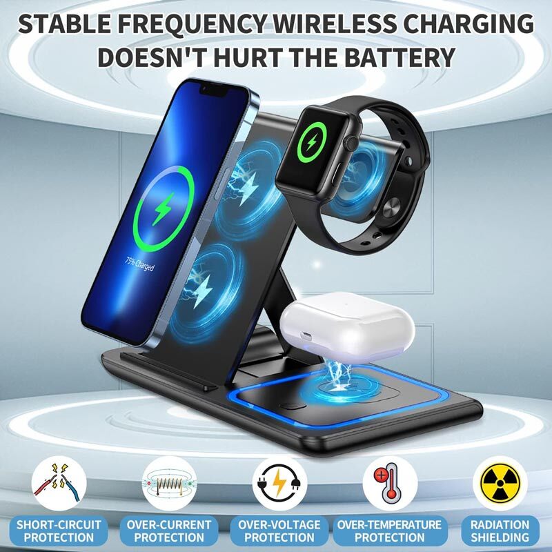 شارژر بی سیم فست شارژ و استند رومیزی Foldable 15W