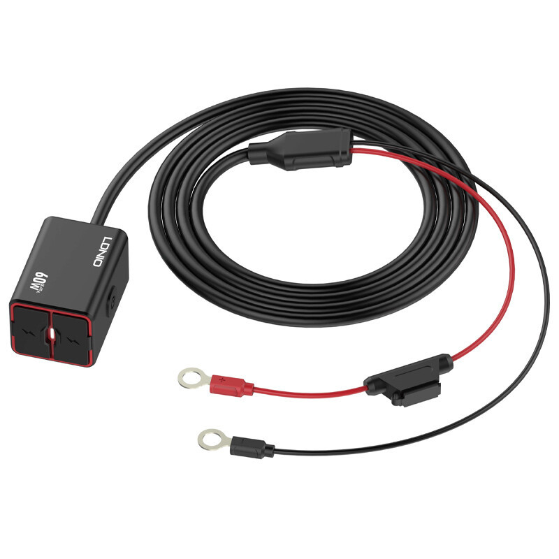 شارژر موبایل موتور سیکلت فست شارژ LDNIO C108 QC3.0 PD 3A 30W