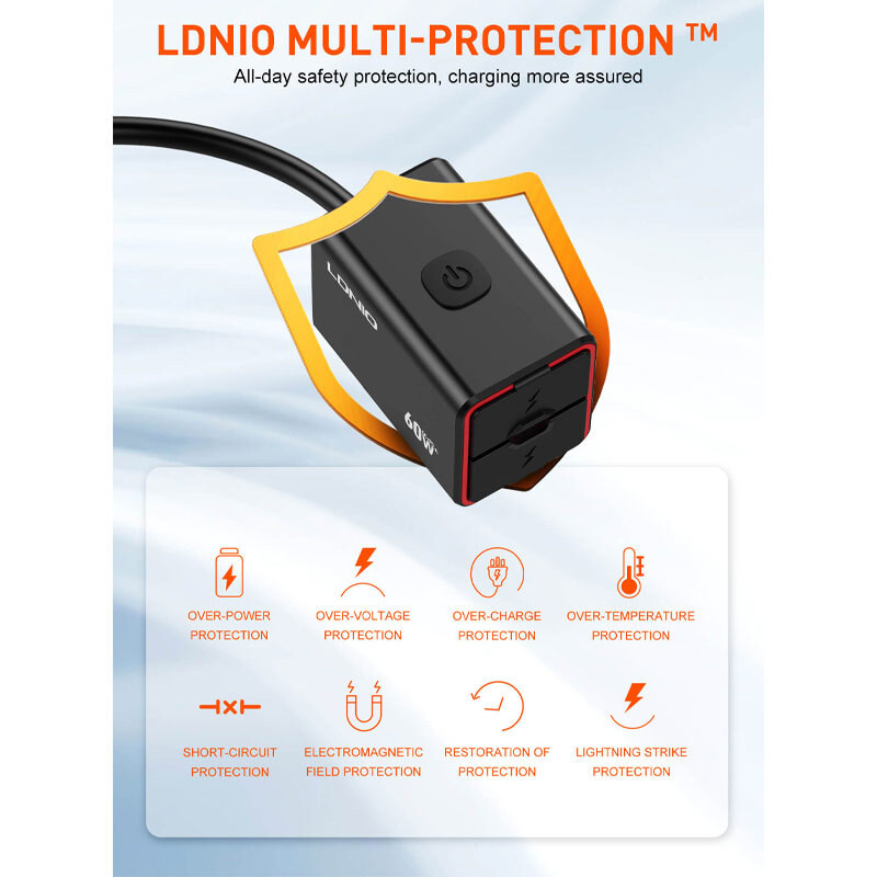 شارژر موبایل موتور سیکلت فست شارژ LDNIO C108 QC3.0 PD 3A 30W