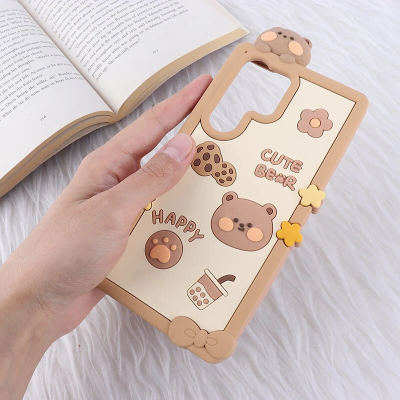 قاب عروسکی سامسونگ Galaxy S23 Ultra طرح Cute Bear Happy
