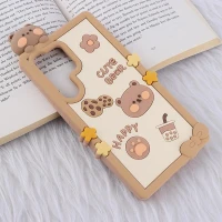 قاب عروسکی سامسونگ Galaxy S24 Ultra طرح Cute Bear Happy