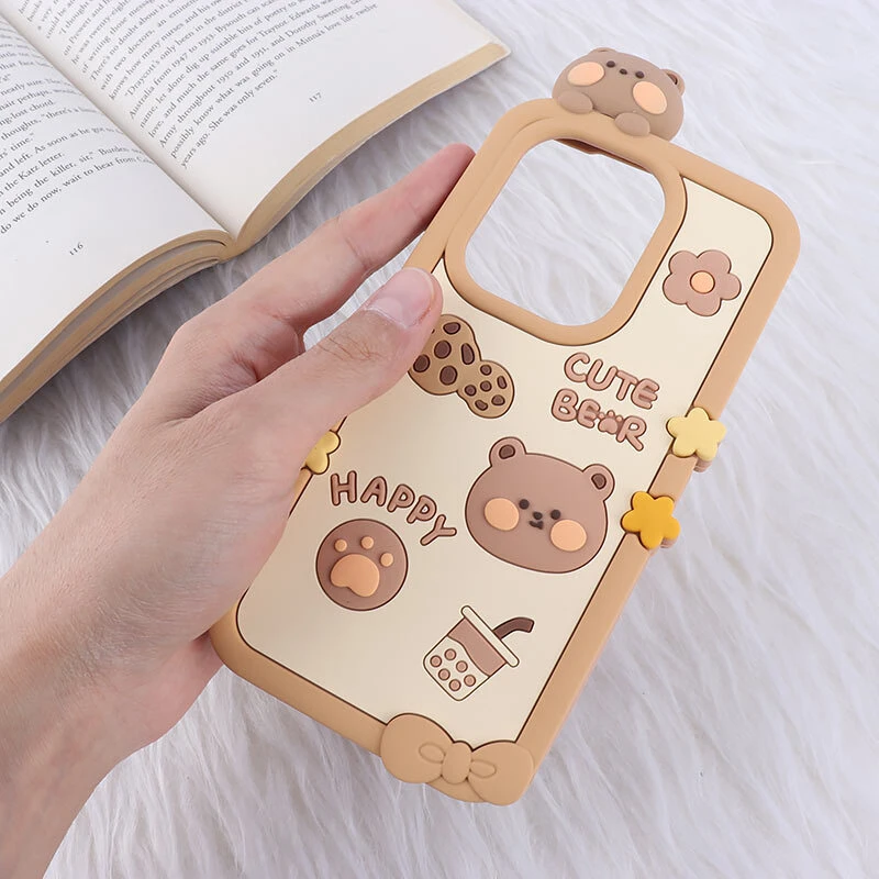قاب عروسکی شیائومی Redmi Note 13 Pro 4G طرح Cute Bear Happy