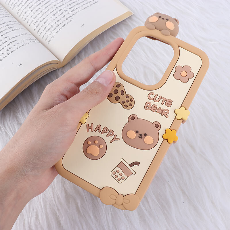 قاب عروسکی شیائومی Redmi Note 13 Pro 4G طرح Cute Bear Happy