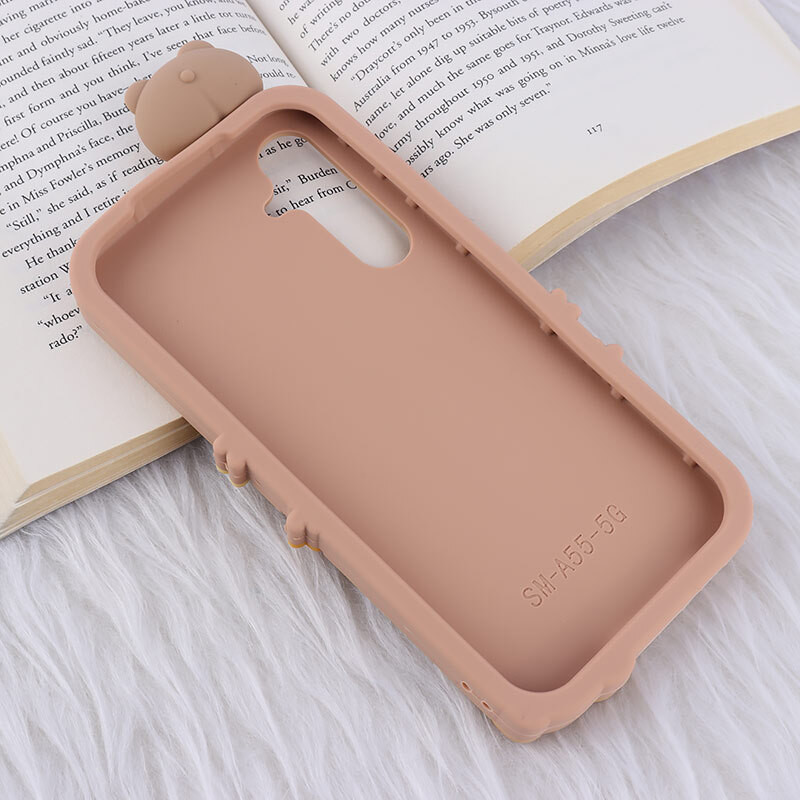 قاب عروسکی سامسونگ Galaxy A55 طرح Cute Bear Happy