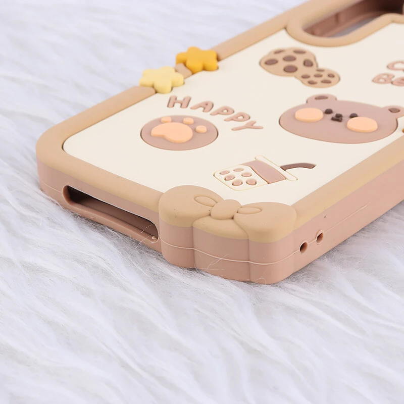 قاب عروسکی سامسونگ Galaxy A55 طرح Cute Bear Happy
