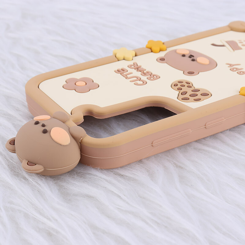 قاب عروسکی سامسونگ Galaxy S21 FE 5G طرح Cute Bear Happy