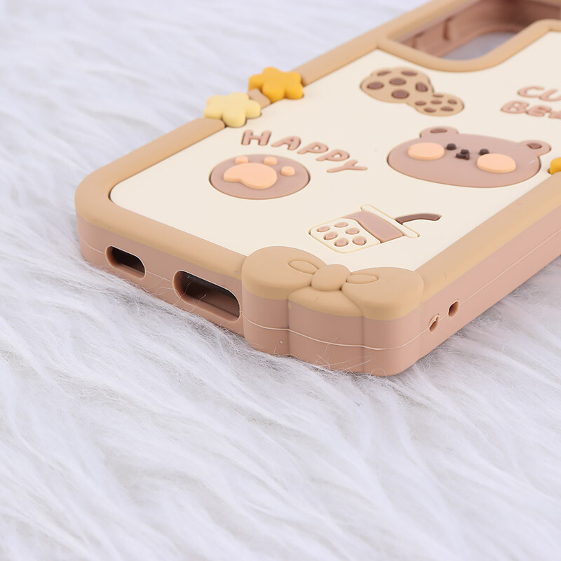 قاب عروسکی سامسونگ Galaxy S21 FE 5G طرح Cute Bear Happy