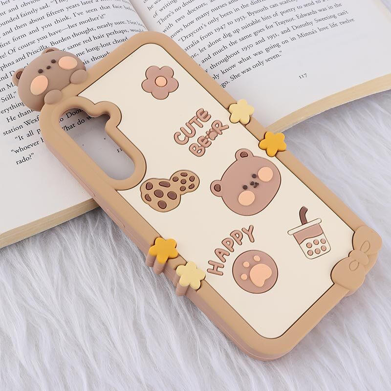 قاب عروسکی سامسونگ Galaxy S23 FE 5G طرح Cute Bear Happy