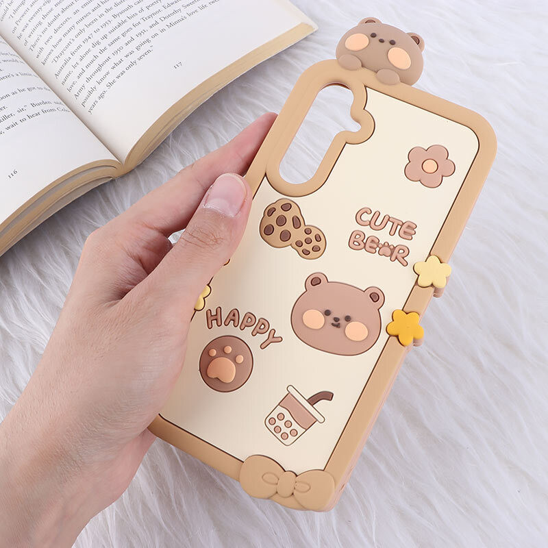 قاب عروسکی سامسونگ Galaxy S23 FE 5G طرح Cute Bear Happy