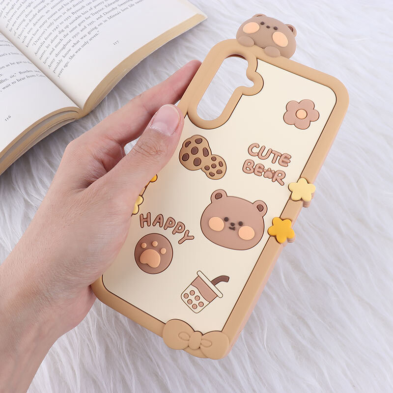 قاب عروسکی سامسونگ Galaxy A25 طرح Cute Bear Happy
