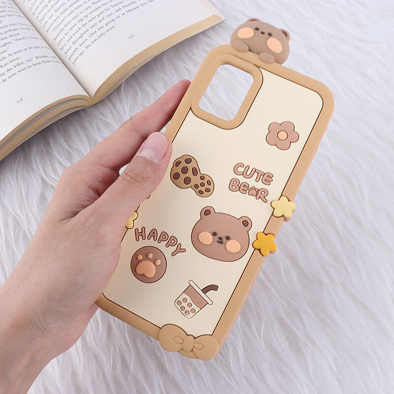 قاب عروسکی سامسونگ Galaxy A51 4G طرح Cute Bear Happy