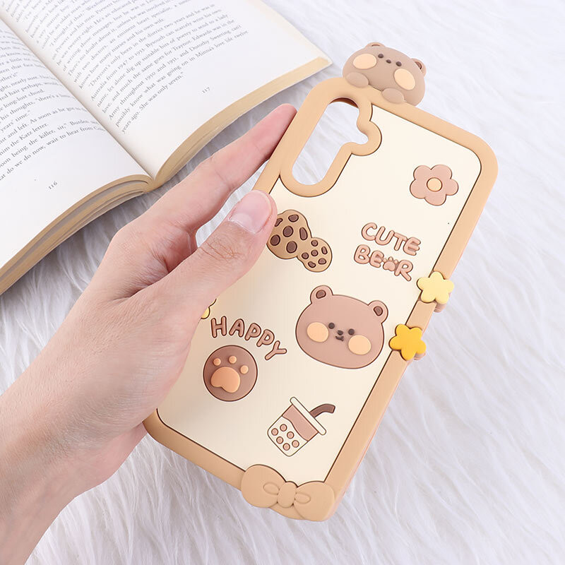 قاب عروسکی سامسونگ Galaxy A15 طرح Cute Bear Happy
