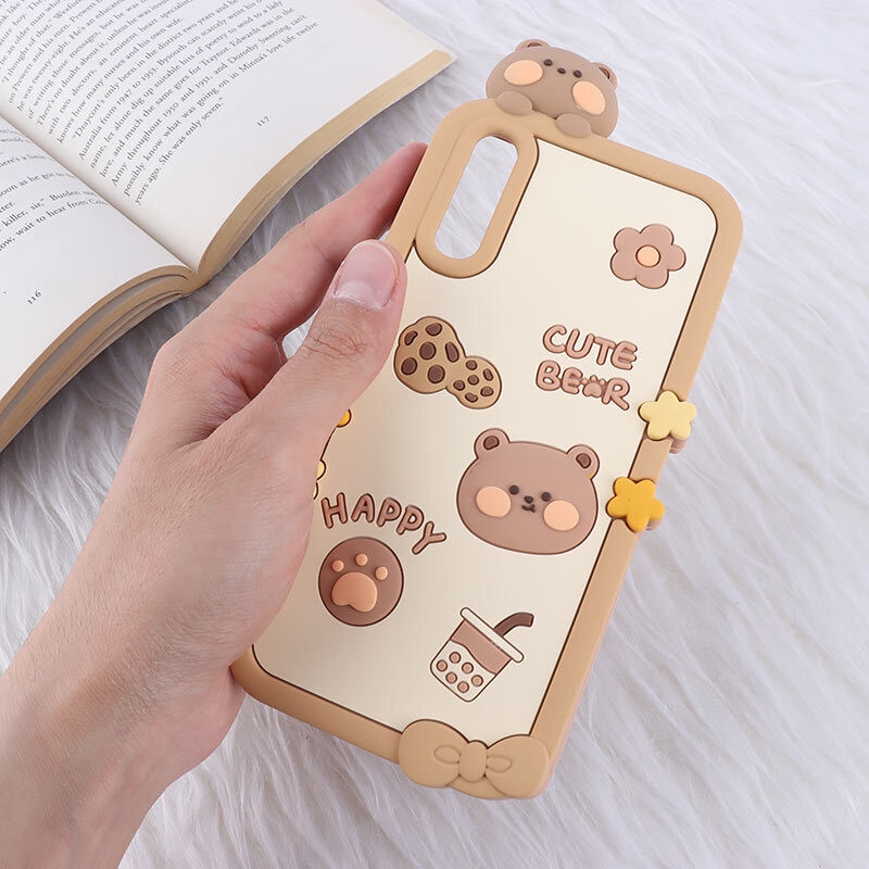 قاب عروسکی سامسونگ Galaxy A30s / A50 / A50s طرح Cute Bear Happy