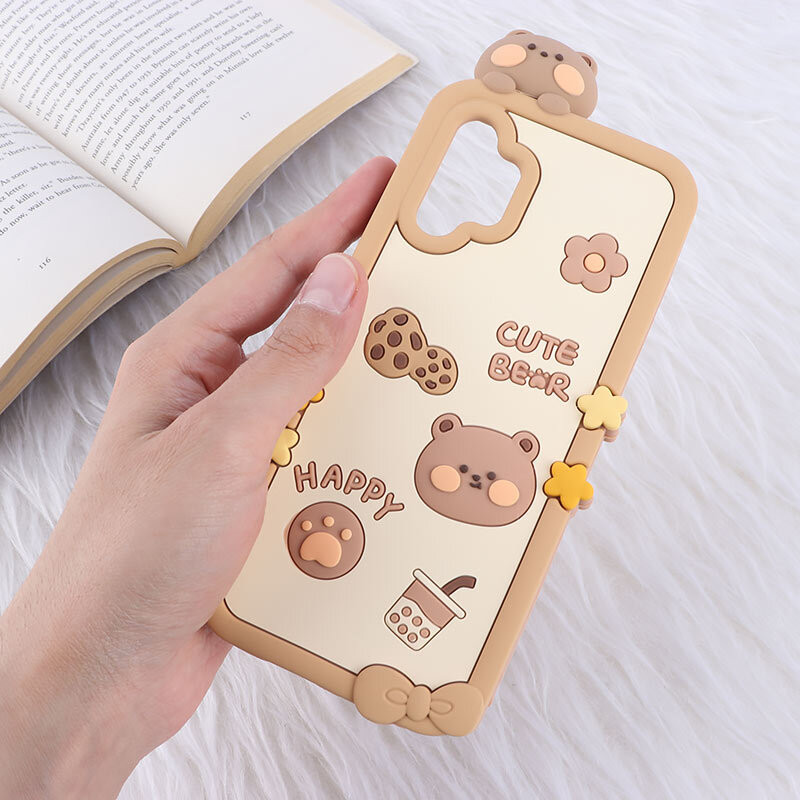 قاب عروسکی سامسونگ Galaxy A32 4G طرح Cute Bear Happy