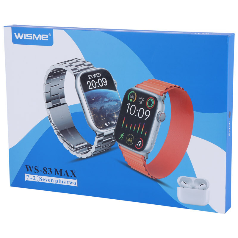 پکیج ساعت هوشمند و هندزفری بلوتوثی ویسمی Wisme WS-83 Max