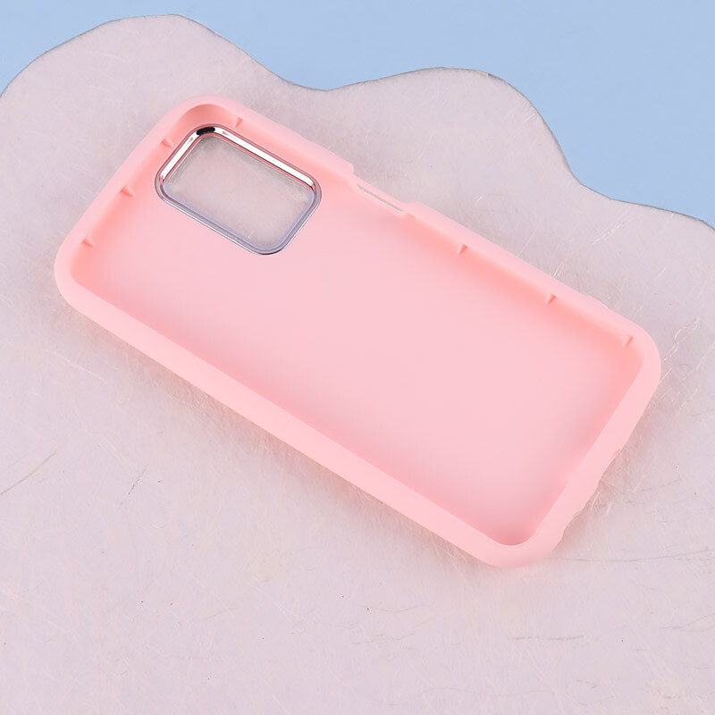 قاب سیلیکونی A13 4G سامسونگ پاپیون مروارید صورتی دور محافظ متال