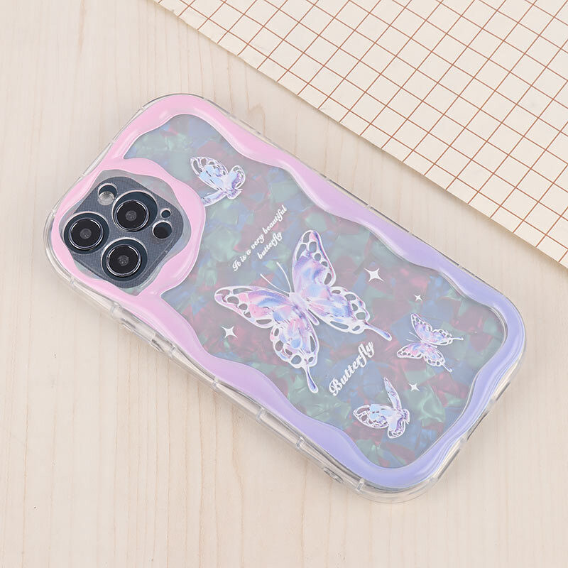 قاب Butterfly آیفون iPhone 12 Pro Max پاستیلی آویزدار محافظ لنزدار