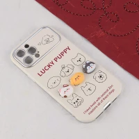 قاب آیفون ۱۲ پرو مکس Lucky Puppy عروسکی برجسته محافظ لنزدار