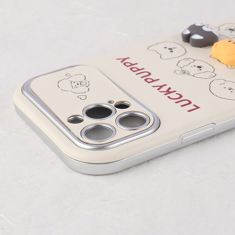 قاب Lucky Puppy آیفون iPhone 12 Pro Max عروسکی برجسته محافظ لنزدار