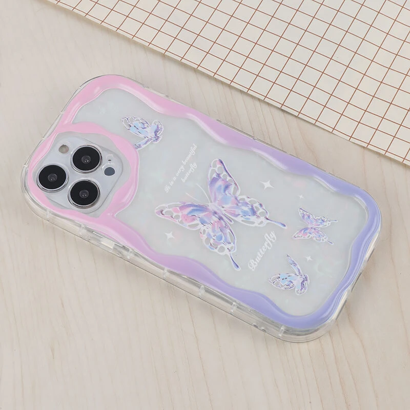 قاب Butterfly آیفون iPhone 13 Pro Max پاستیلی آویزدار محافظ لنزدار