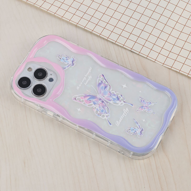 قاب Butterfly آیفون iPhone 13 Pro Max پاستیلی آویزدار محافظ لنزدار