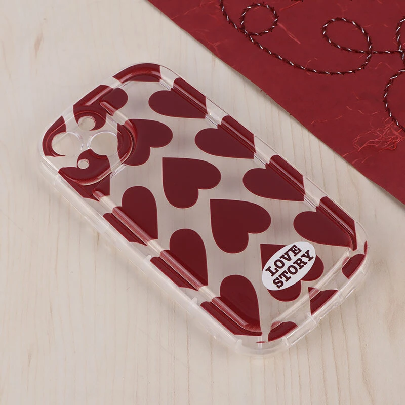 قاب Love Story آیفون iPhone 13 طرح قلب محافظ لنزدار