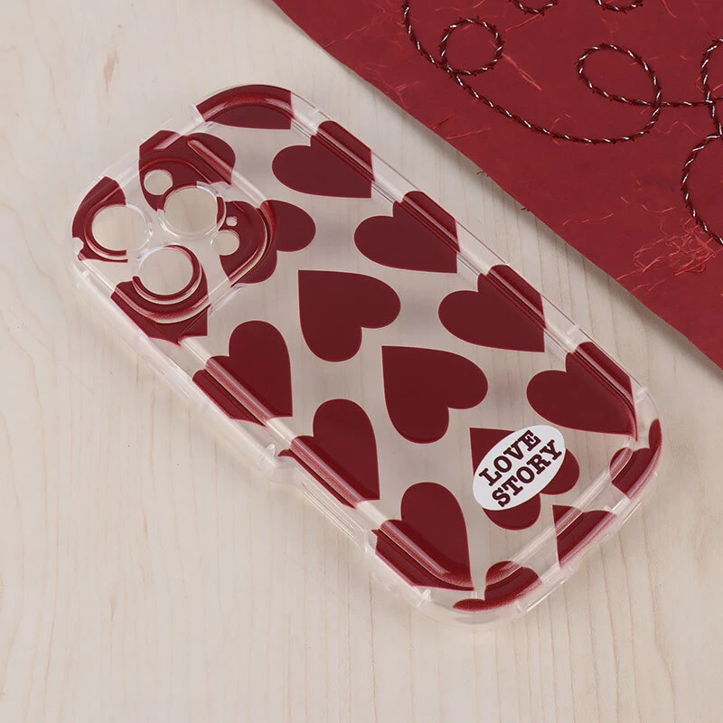 قاب Love Story آیفون iPhone 16 Pro Max طرح قلب محافظ لنزدار