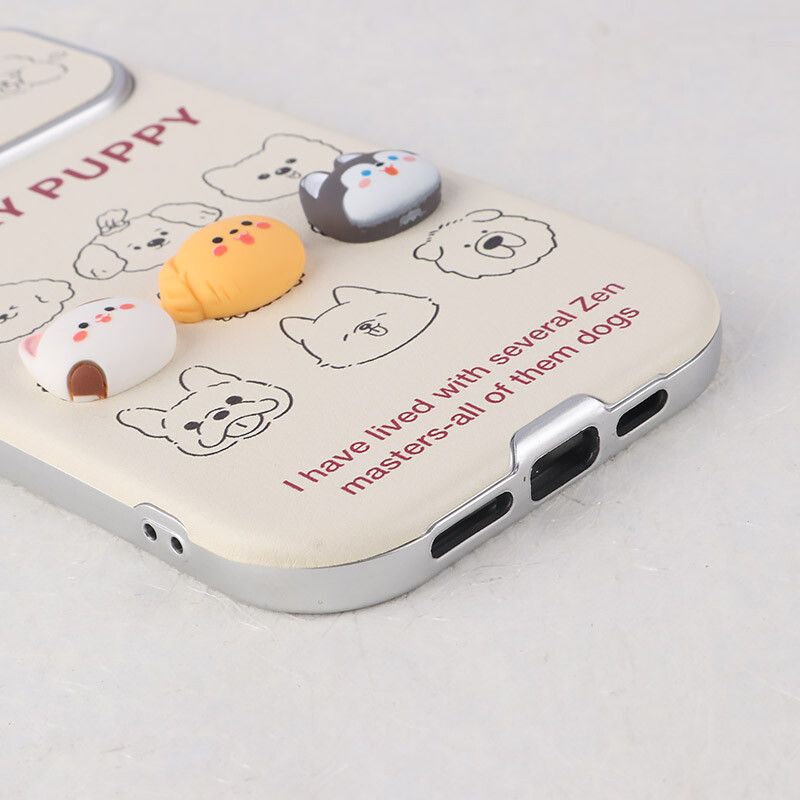 قاب Lucky Puppy آیفون iPhone 15 Pro Max عروسکی برجسته محافظ لنزدار