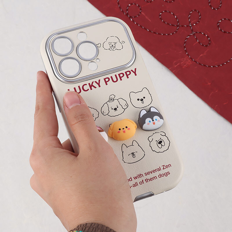 قاب آیفون ۱۵ پرو Lucky Puppy عروسکی برجسته