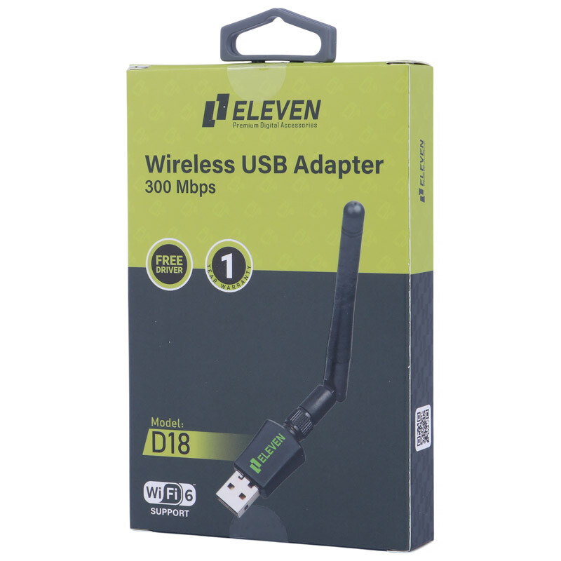 کارت شبکه بی سیم آنتن دار Eleven D18 300Mbps