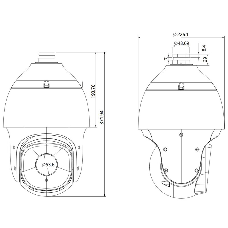 دوربین مداربسته تحت شبکه تیاندی 5 مگاپیکسل TC-H356S