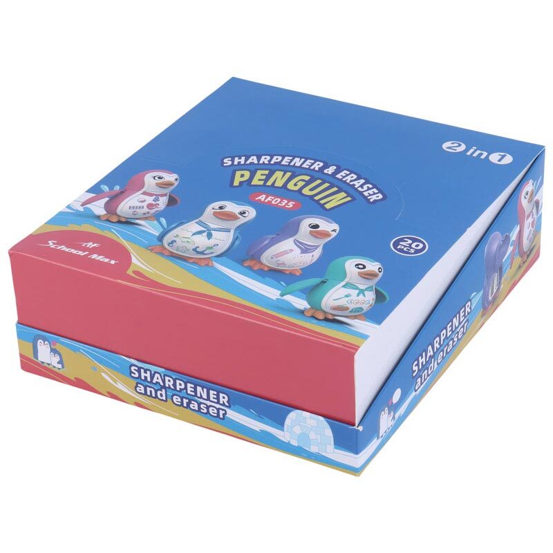 پاک کن و تراش مخزن دار AF School Max AF035 بسته 20 عددی