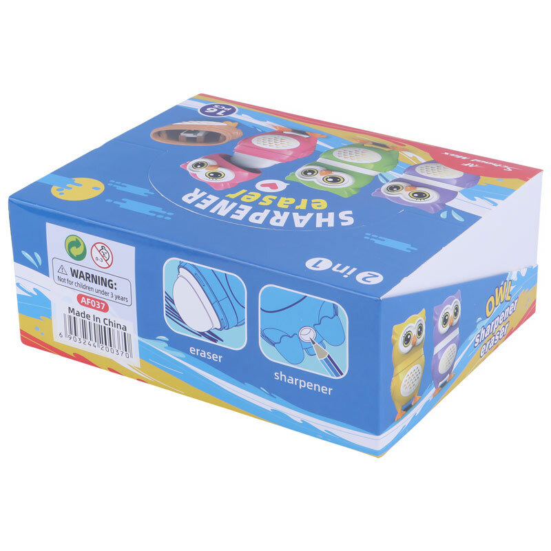 پاک کن و تراش مخزن دار AF School Max AF037 بسته 16 عددی