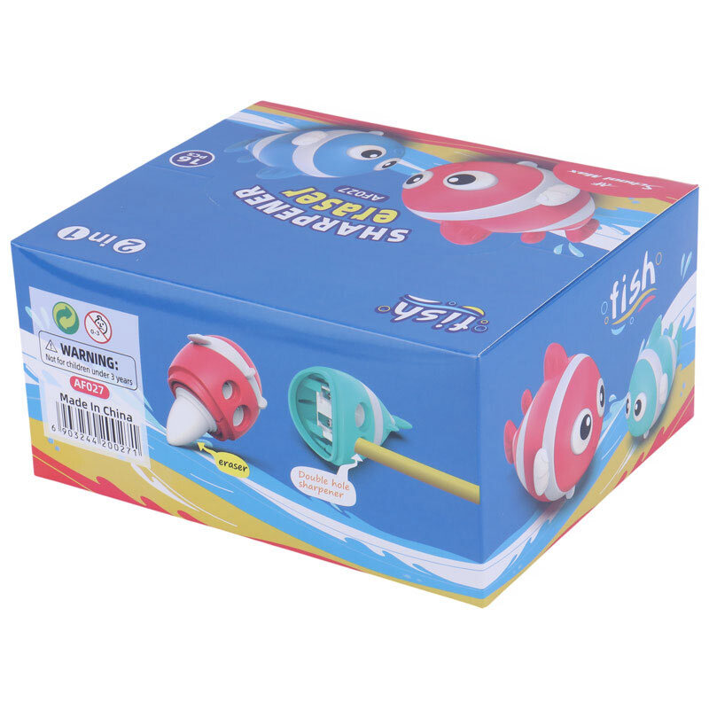 پاک کن و تراش مخزن دار AF School Max AF027 بسته 16 عددی